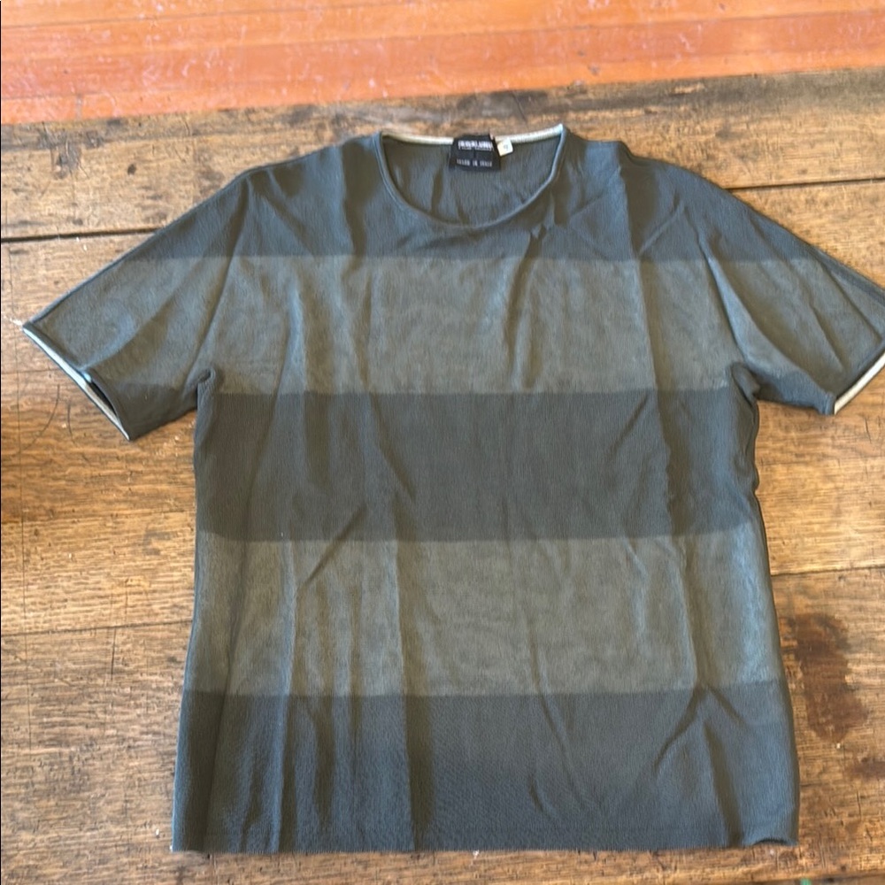 Giorgio Armani sheer striped shirt